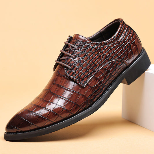 Men's Business Casual Shoes Fish Grain British Leather Shoes