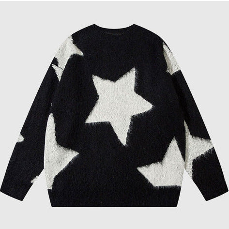 XINGX Loose Sweater Autumn Long Sleeve Round Neck Couple Knitted Top