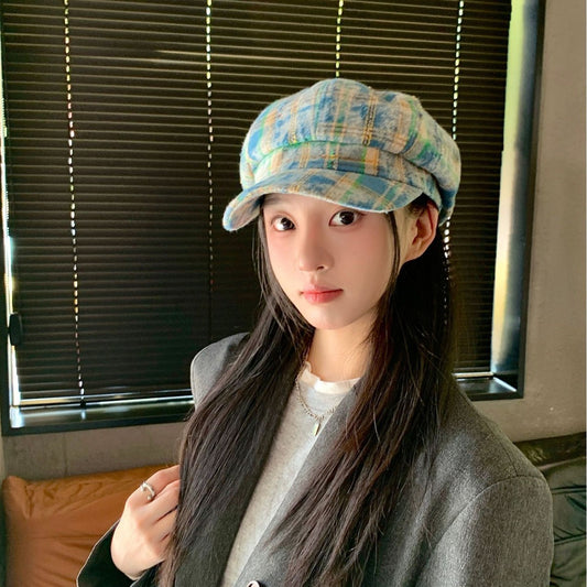 Retro British Peaked Cap All-match Face-looking Little Newsboy Hat