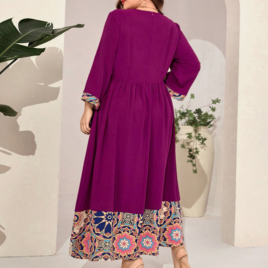 Ethnic Style Plus-size Retro Dress For Women