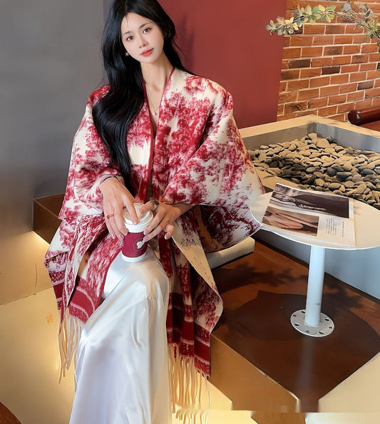 Women's Fashion Personalized Tassel Scarf Cape