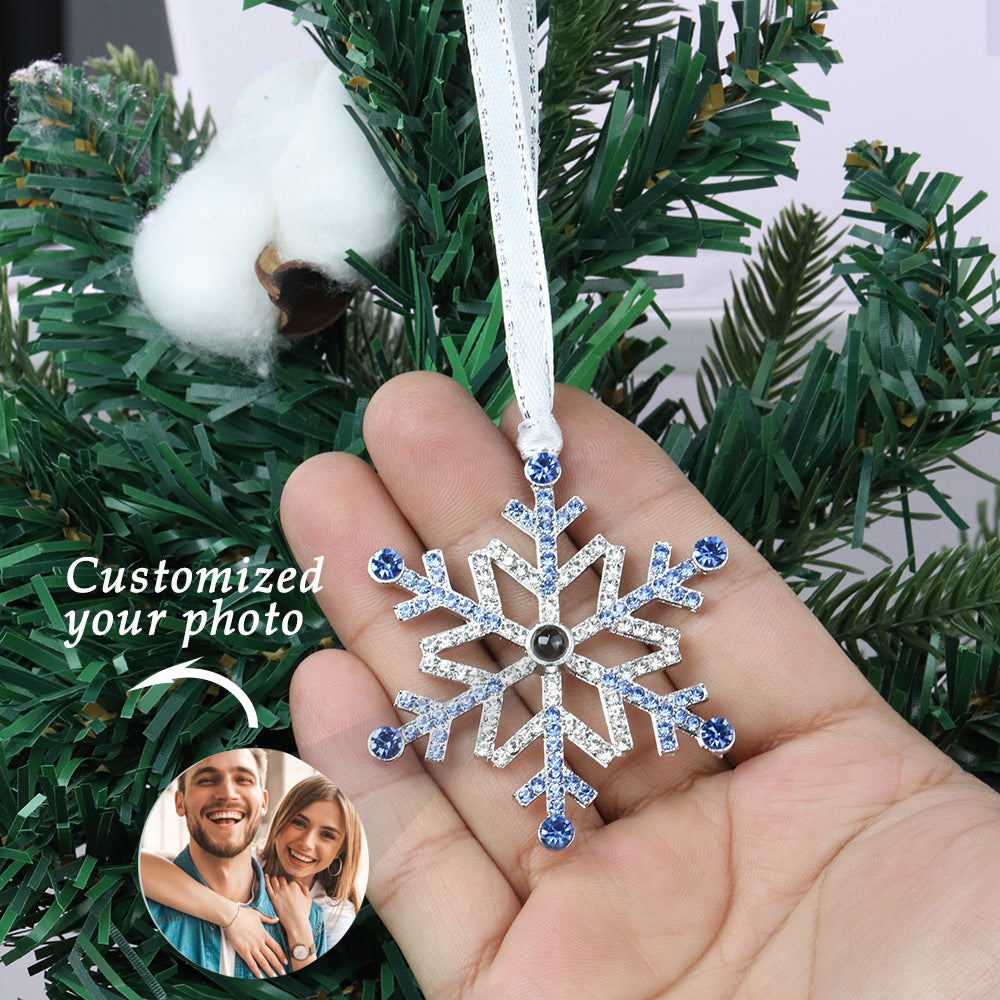 Christmas Gift Ornaments Snowflake Projection Pendant