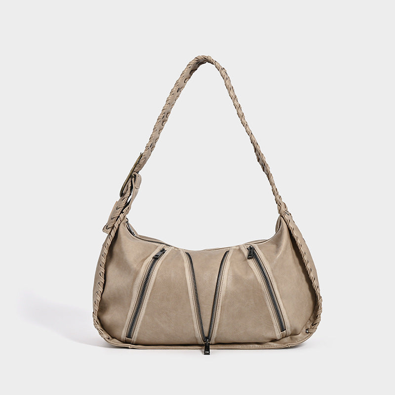 Vintage Weave New Niche Design Large Capacity Commuter Shoulder Bag