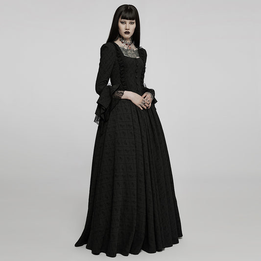 Black Thorn Rose Long Dress For Women