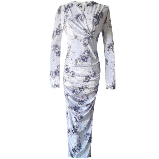 New V-neck Bottoming Mid-length Slim-fit Long Sleeve Women