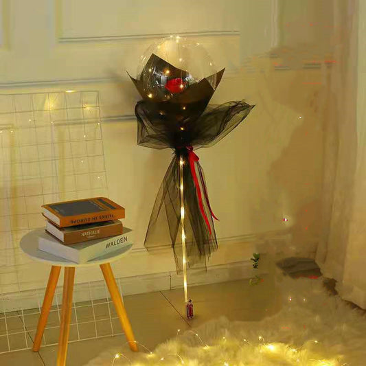 Glowing Ball For Girlfriends With A Rose In A Balloon