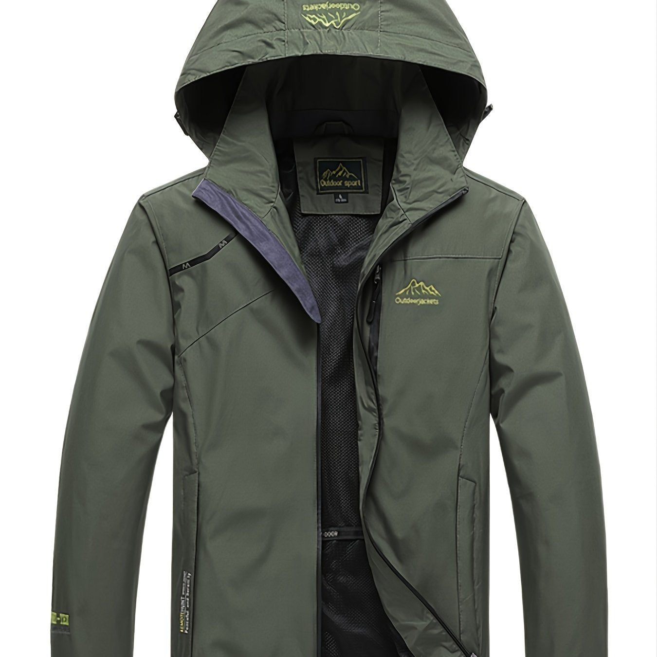 Mens Premium Waterproof Rain Jacket - Durable & Breathable Windbreaker with Adjustable Hood - Ideal for Hiking, Travel, and Outdoor Adventures