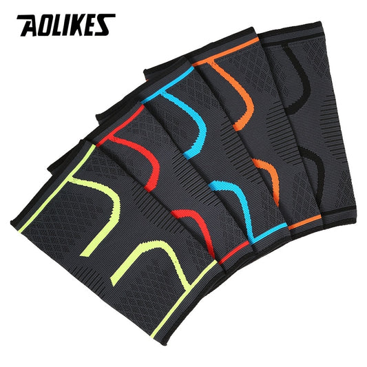1pc AOLIKES Compression Knee Pad Sleeve - Breathable, Non-Slip, Durable Polyamide & Nylon, Ideal for Running, Volleyball, Basketball, Yoga, Tennis, Football