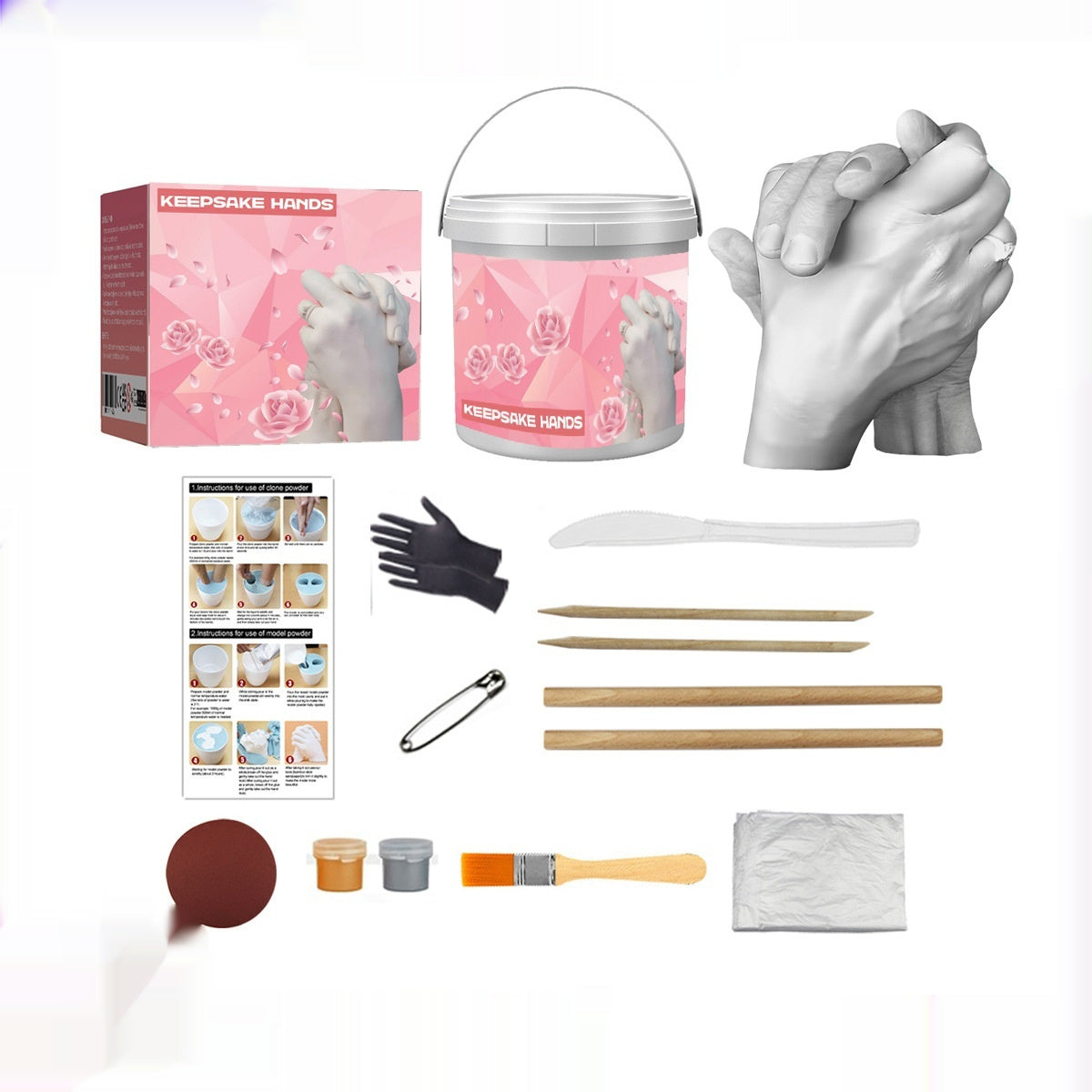 Couple Hand Mold Gypsum Powder Valentine's Day Gift