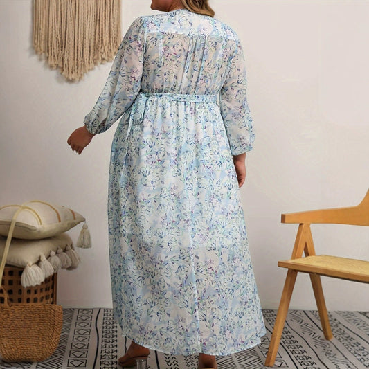 Wrap Long Floral Dress Women's Colorful