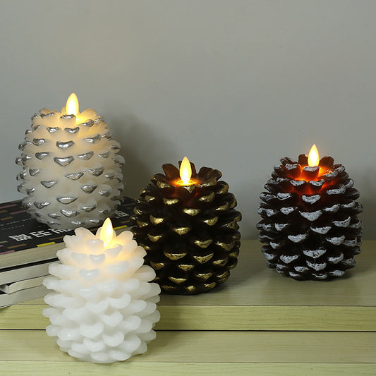 Christmas Pinecone Decoration Paraffin Real Wax Pinecone Candle Pinecone Pinecone Christmas Living Room Bedroom Light