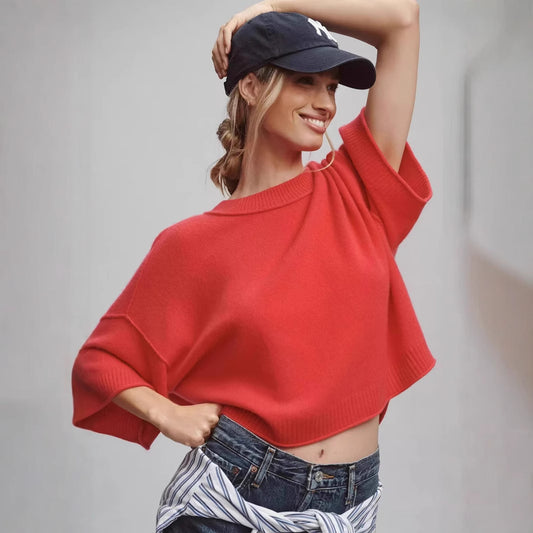 Kurzes T-Shirt im Hot Girl Style, einfarbig