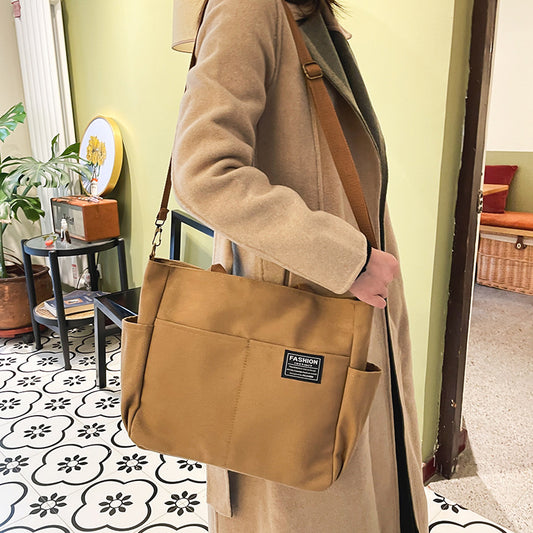 New Women's Canvas Casual Retro Large Capacity Multi-layer Women's Messenger Bag