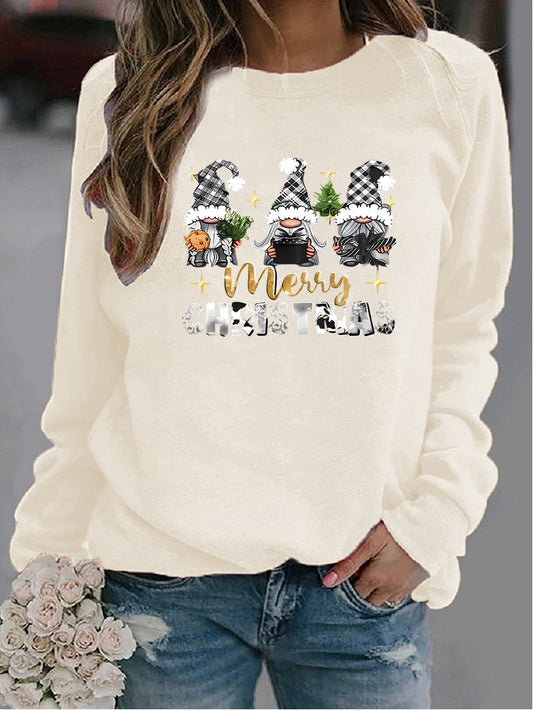 Women's Christmas Printed Crew-Neck Sweater