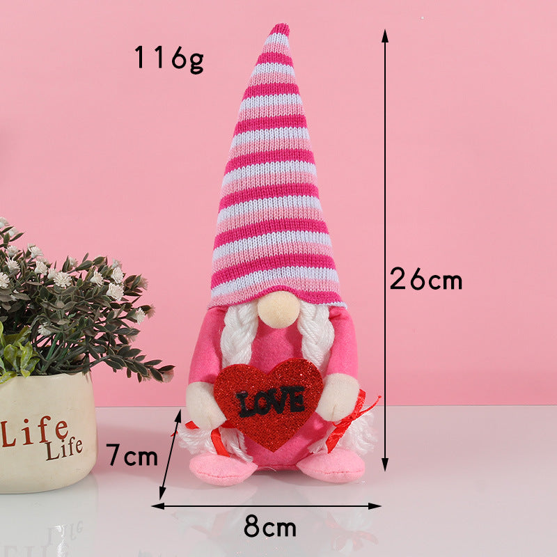 Valentine's Day Cupid Love Action Doll Couple Rudolph Faceless Doll Gift Ornaments