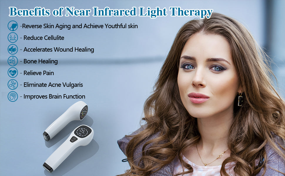 Cold Laser Therapy Device 4x808nm Infrared Light Therapy Pain Relief Device for Joint&Muscle&Back Reliever with Free Goggles