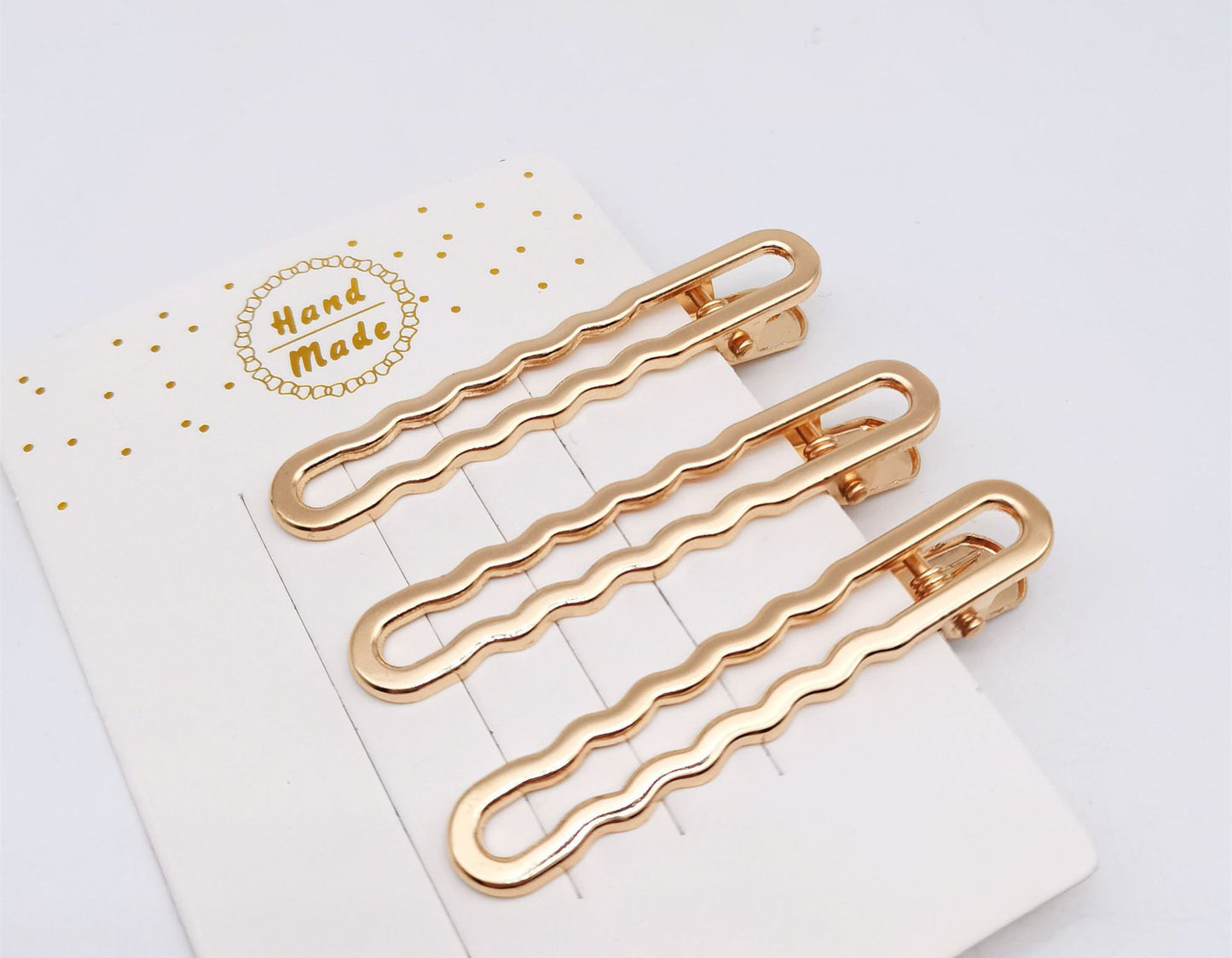 Haarspange aus einer Legierung, hohl, quadratisch, mit Entenschnabelform