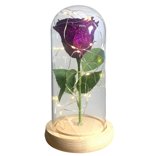 Qixi Valentine's Day Creative Gift Suggestion Decoration Gold Foil Preservation Glass Cover Rose