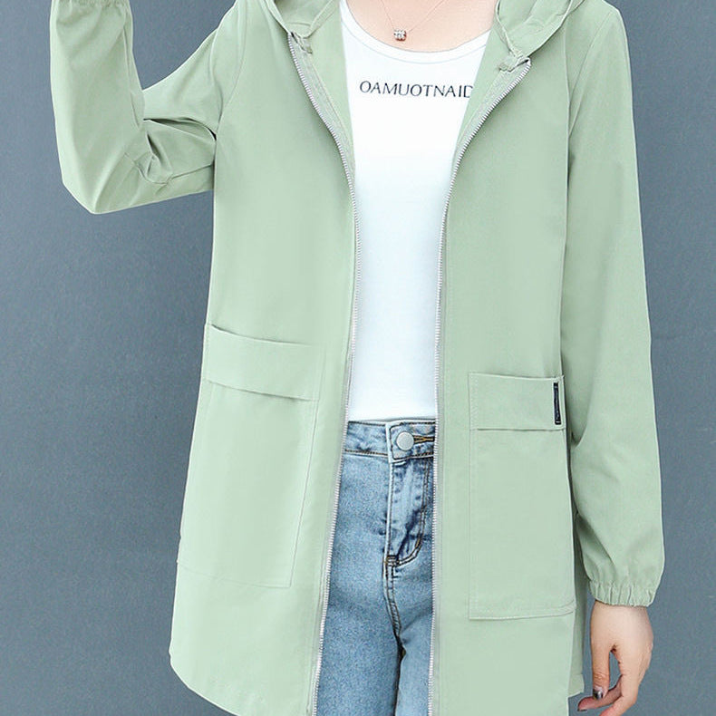 Women's Fashion Mid-Length Plus-Size Hooded Jacket