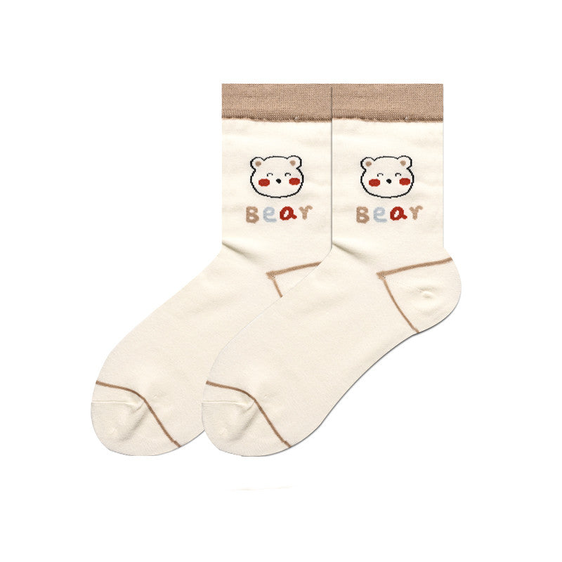Socks Female Japanese Cute Cartoon Hand-painted Stockings Korean Version