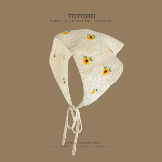 Retro Headscarf Female Triangular Binder Hair Band Artistic Style Toque