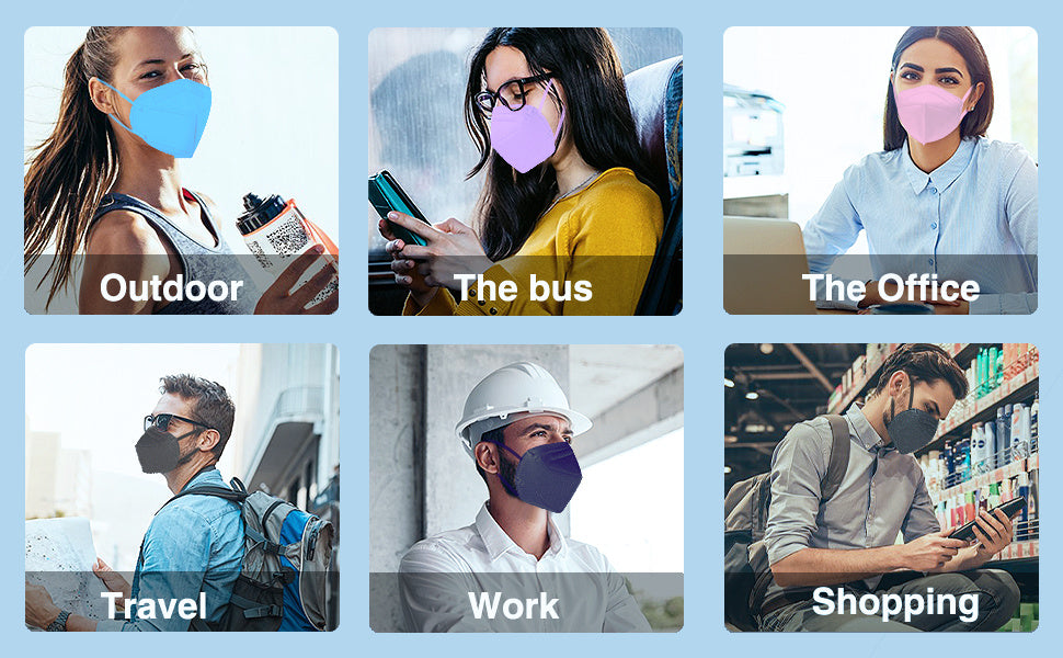 50pcs KN95 Face Masks: 5-Ply Breathable, Comfortable, And 95% Filter Efficiency - Perfect For Adults!