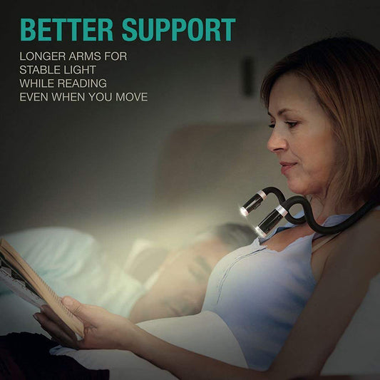 LED Neck Book Light | Flexible Hands-Free Reading Lamp | 3 Modes | Portable Camping & Night Light | USB & Battery | Michan Direct