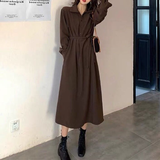 French Retro Audrey Hepburn Style Women's Long Dress