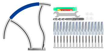 VEVOR 2 Pack 30" x 30" Swimming Pool Stair Rail 375 lbs Load Capacity w/ Quick Mount Base Plate & Complete Mounting Accessory