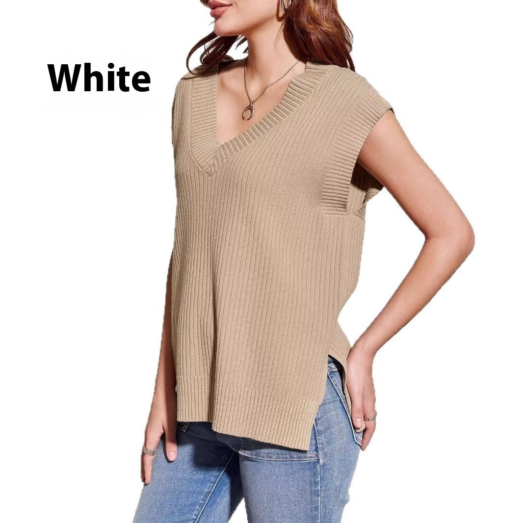 V-neck Sleeveless Casual Loose Pullover Vest