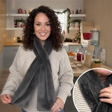 Ultra-Soft Faux Fur Pull-Through Scarf With Hidden Zipper Pocket