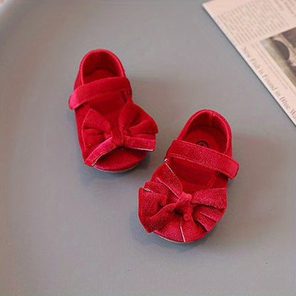Baby Girls Mary Jane Flats - Bowknot First Walker Shoes for Princess Occasions
