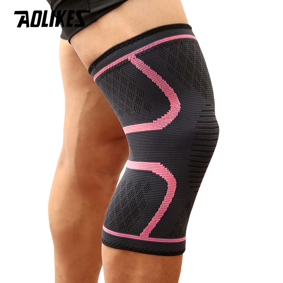 1pc AOLIKES Compression Knee Pad Sleeve - Breathable, Non-Slip, Durable Polyamide & Nylon, Ideal for Running, Volleyball, Basketball, Yoga, Tennis, Football