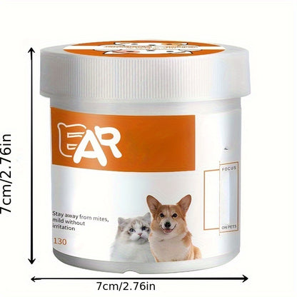 130pcs Pet Cleaning Wipes for Cats And Dogs, Designed to Remove Eye Stains, Earwax, And Tear Marks, Suitable for Both Cats And Dogs.