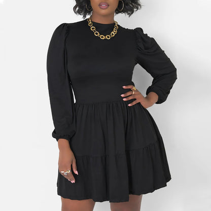 Women's Casual And Comfortable Crew-neck Long-sleeve Dress