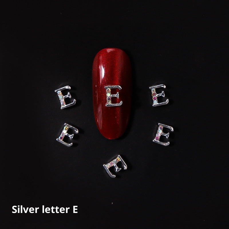26 Letter Alloy Nail Ornament Nail Crystal