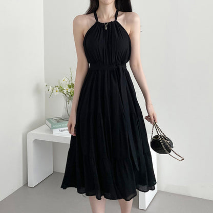 Fashion Halter Mid-length Dress Women