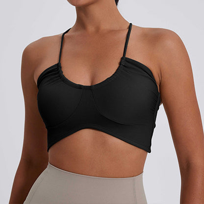 Fixed-style Leopard-print U-neck Sports Bra