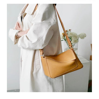 Leather Messenger Bag | Premium Cowhide Shoulder Bag