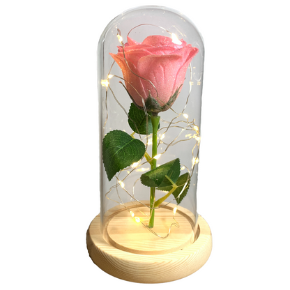 Qixi Valentine's Day Creative Gift Suggestion Decoration Gold Foil Preservation Glass Cover Rose