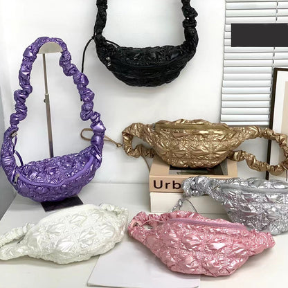 Women's Fashion Casual Cloud Pleated Shoulder Messenger Bag