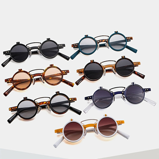 Trendy Vintage Flip Glasses for Women And Men, Featuring a Unique Decorative Style.