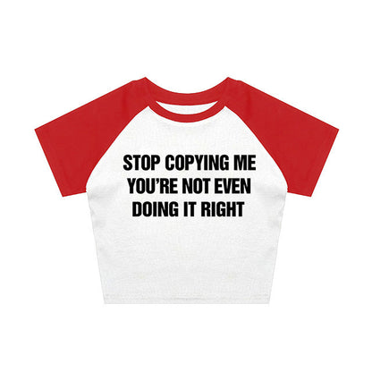 Alphabet Streetwear ShortSlim-fit Women's T-shirt For Foreign Trade European And American Style