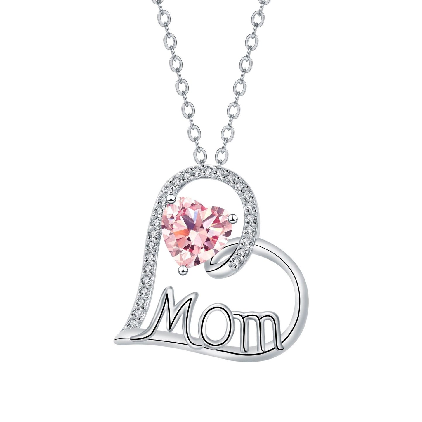 Mother's Day Gift Necklace Mother Heart-shaped Birthday Gift Jewelry Cross Chain