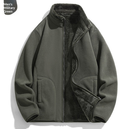 Lambswool Fleece Jacket Double Sided Fleece Coat