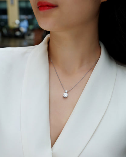 Jazz Manor - A Fashionable And Light Luxury Jewelry Pendant Necklace Set With Top-quality Moissanite, S925 Silver Plated Platinum