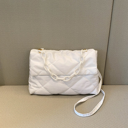 Chain Diagonal Cross Texture Diamond Grid Personalized Minimalist Bag
