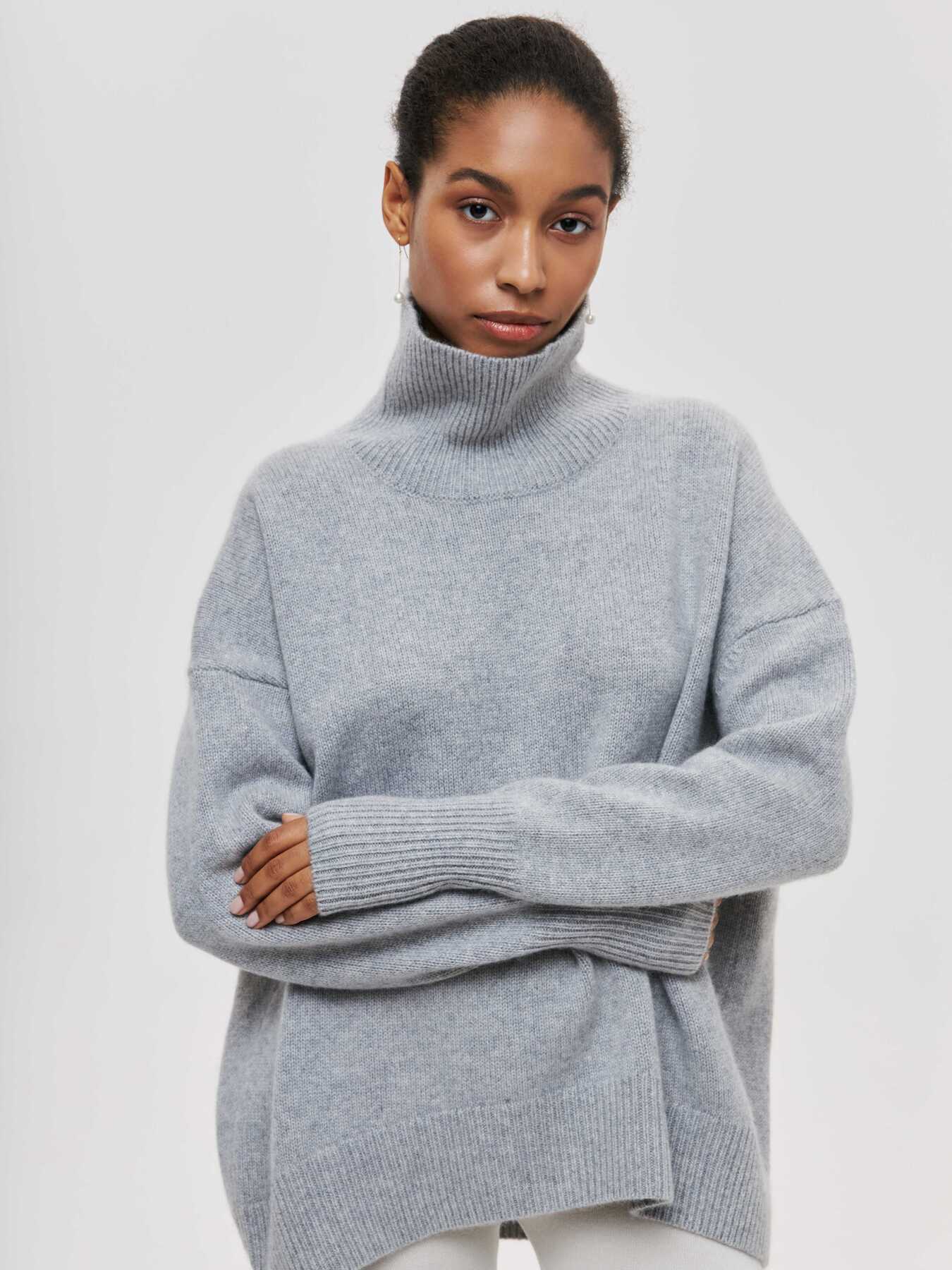 Women's Turtleneck Sweater - Soft Long Sleeve Pullover for Winter | Premium Knit Top