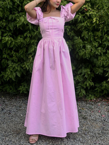 Puff Sleeve Tie Dress