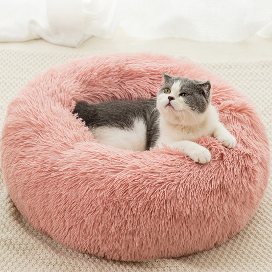 Solid Color Plush Warm Pet Kennel